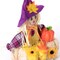 Gardenised 18 Inch Sitting on Straw and Hay Bales Multicolor Trio Scarecrows for Halloween, Fall and All Time Season Garden Decor, Perfect to Add a Festive Touch to Your Lawn